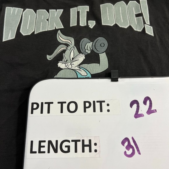 Acme Vintage 90s 1991 Bugs Bunny Work It Doc Tank Top Black Size Large - Picture 4 of 8